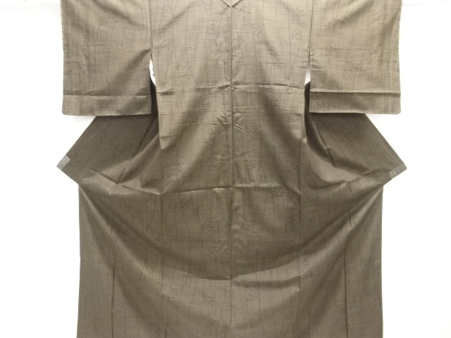 JAPANESE KIMONO / UNUSED / SILK / HAND WOVEN TSUMUGI / ARABESQUE